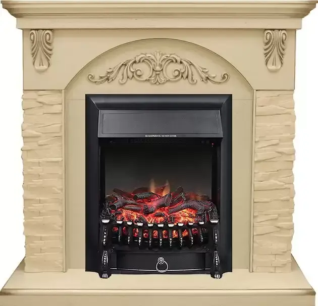 Каминокомплект Royal Flame Bern крупный сланец бежевый с очагом Fobos FX Black