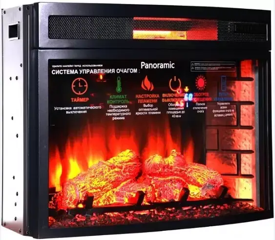 Каминокомплект Interflame Экстер средний дуб с очагом Panoramic 06 25 LED FX QZ
