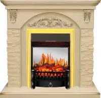 Каминокомплект Royal Flame Bern крупный сланец бежевый с очагом Fobos FX M Brass Каминокомплект Royal Flame Bern крупный сланец бежевый с очагом Fobos FX M Brass