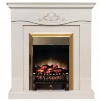 Каминокомплект RealFlame Junona WT с очагом Fobos Lux Brass S Каминокомплект RealFlame Junona WT с очагом Fobos Lux Brass S