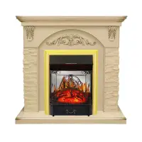 Каминокомплект Royal Flame Bern крупный сланец бежевый с очагом Majestic FX M Brass