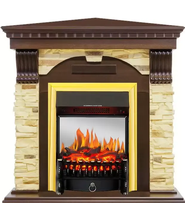 Каминокомплект Royal Flame Dublin угловой с очагом Fobos FX M Brass