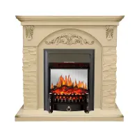 Каминокомплект Royal Flame Bern крупный сланец бежевый с очагом Fobos FX M Black