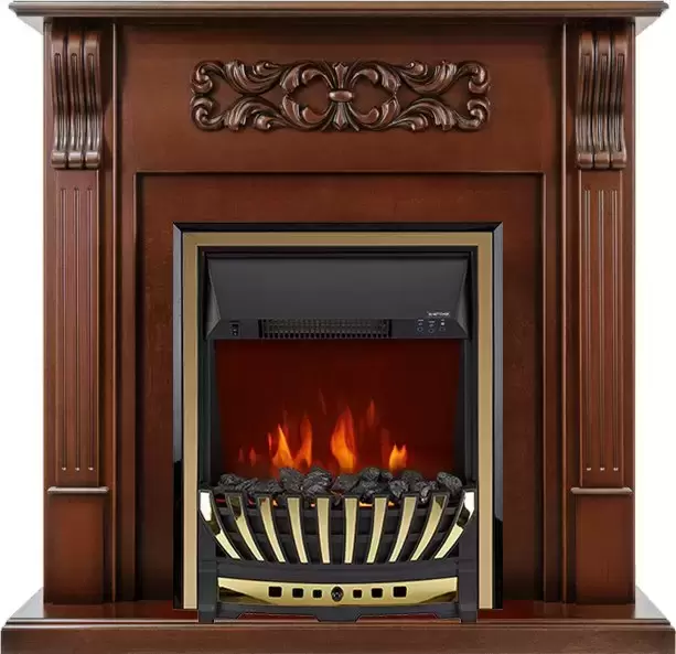 Каминокомплект Royal Flame Venice махагон коричневый антик c очагом Aspen Brass