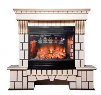 Каминокомплект Interflame Экстер бежевый патина с очагом Panoramic 06 25 LED FX Каминокомплект Interflame Экстер бежевый патина с очагом Panoramic 06 25 LED FX