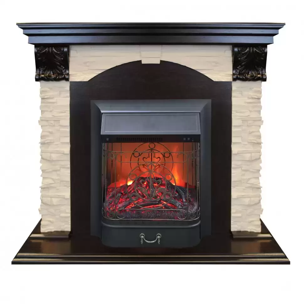 Каминокомплект RealFlame Dublin LUX STD/EUG DN с очагом Majestic s Lux Black/Brass
