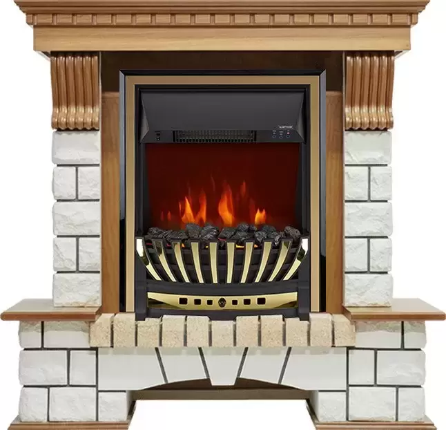Каминокомплект Royal Flame Pierre Luxe с очагом Aspen Brass