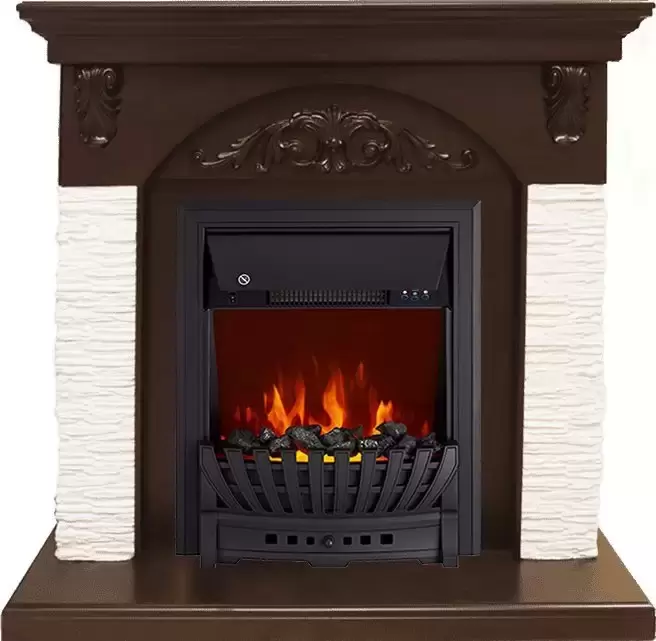 Каминокомплект Royal Flame Bern мелкий сланец белый с очагом Aspen Black
