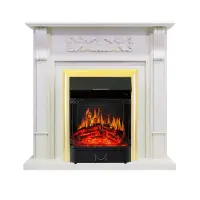 Каминокомплект Royal Flame Venice фактурный белый c очагом Majestic FX Brass Каминокомплект Royal Flame Venice фактурный белый c очагом Majestic FX Brass