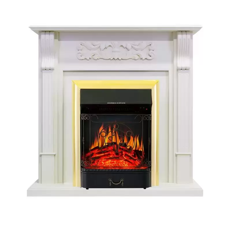 Каминокомплект Royal Flame Venice фактурный белый c очагом Majestic FX Brass