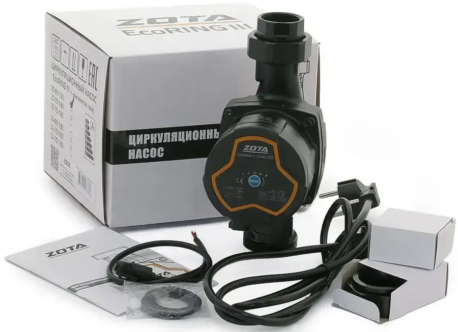 Циркуляционный насос Zota EcoRING III 25-60 180 с гайками