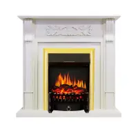 Каминокомплект Royal Flame Venice фактурный белый c очагом Fobos FX Brass