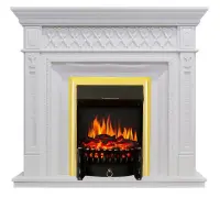 Каминокомплект Royal Flame Alexandria белый дуб c очагом Fobos FX Brass Каминокомплект Royal Flame Alexandria белый дуб c очагом Fobos FX Brass