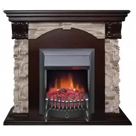 Каминокомплект RealFlame Dublin ROCKSTD/EUG AO очагом Fobos s Lux Black/Brass