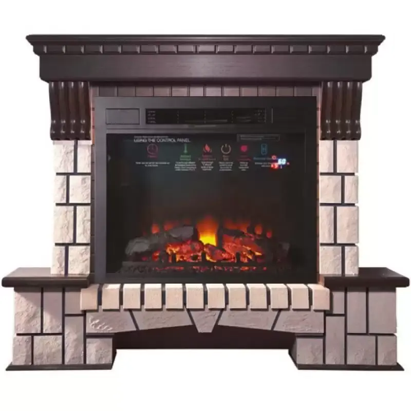 Каминокомплект Interflame Экстер темный дуб с очагом Sirius 30 LED FX Black