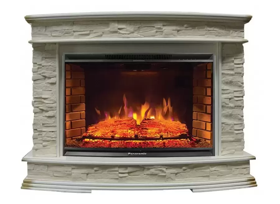 Каминокомплект Interflame Памир сланец бежевый с очагом Panoramic 33 LED FX