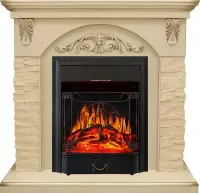 Каминокомплект Royal Flame Bern крупный сланец бежевый с очагом Majestic FX Black Каминокомплект Royal Flame Bern крупный сланец бежевый с очагом Majestic FX Black