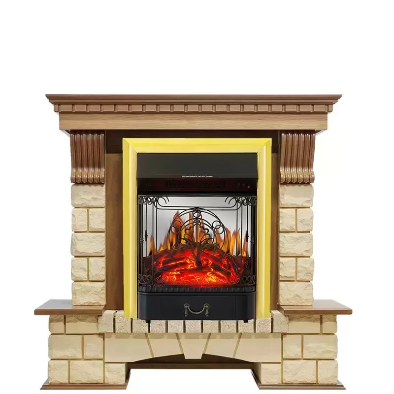 Каминокомплект Royal Flame Pierre Luxe шампань с очагом Majestic FX M Brass