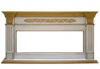 Портал Interflame Елизавета белый с золотой патиной под очаг FreeSpace 60 LED FX QZ