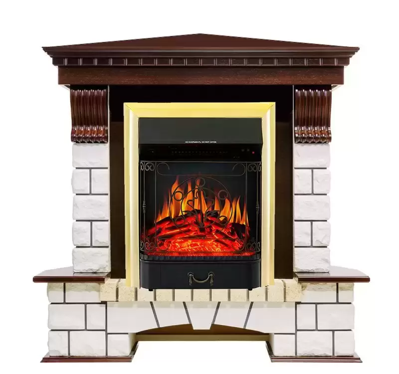 Каминокомплект Royal Flame Pierre Luxe угловой с очагом Majestic FX Brass